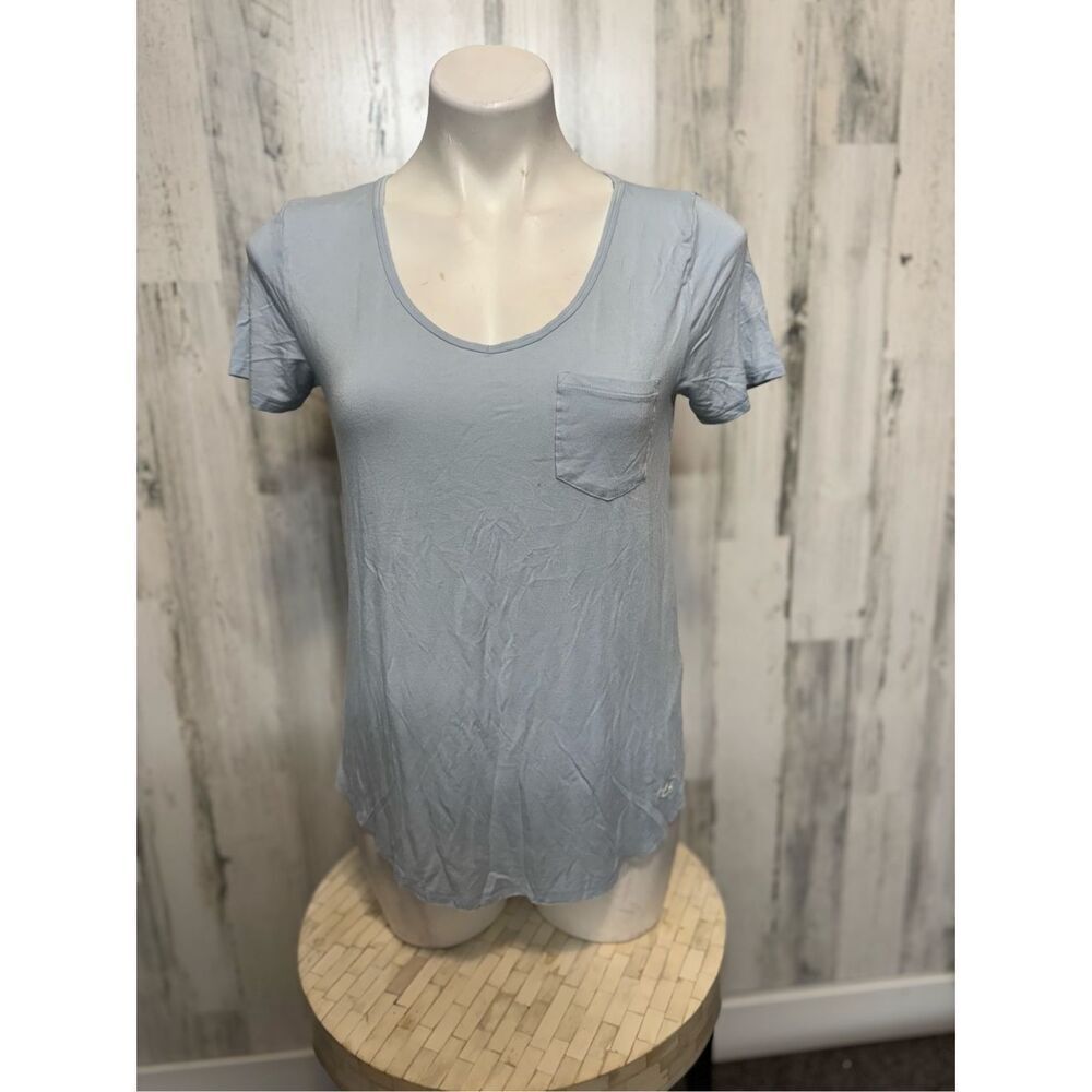 Hollister Light Blue Pocket Tee Small | Must Have Collection Soft Basic T Shirt
